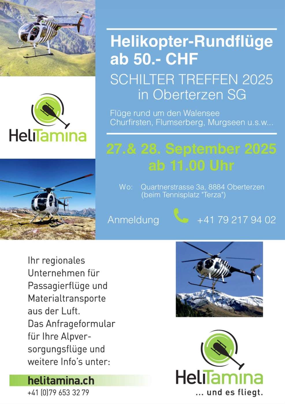 Rundflüge am Schiltertreffen in Oberterzen