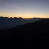 Auf dem Luftweg Richtung Weisstannental im Morgenrot
